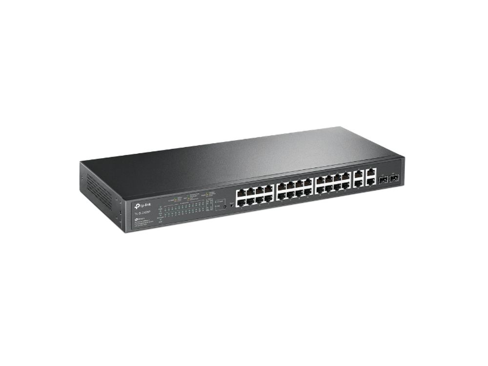 Afbeelding Omada - JetStream 24-Port 10/100 Mbps + 4-Port Gigabit Smart Switch with 24-Port PoE+