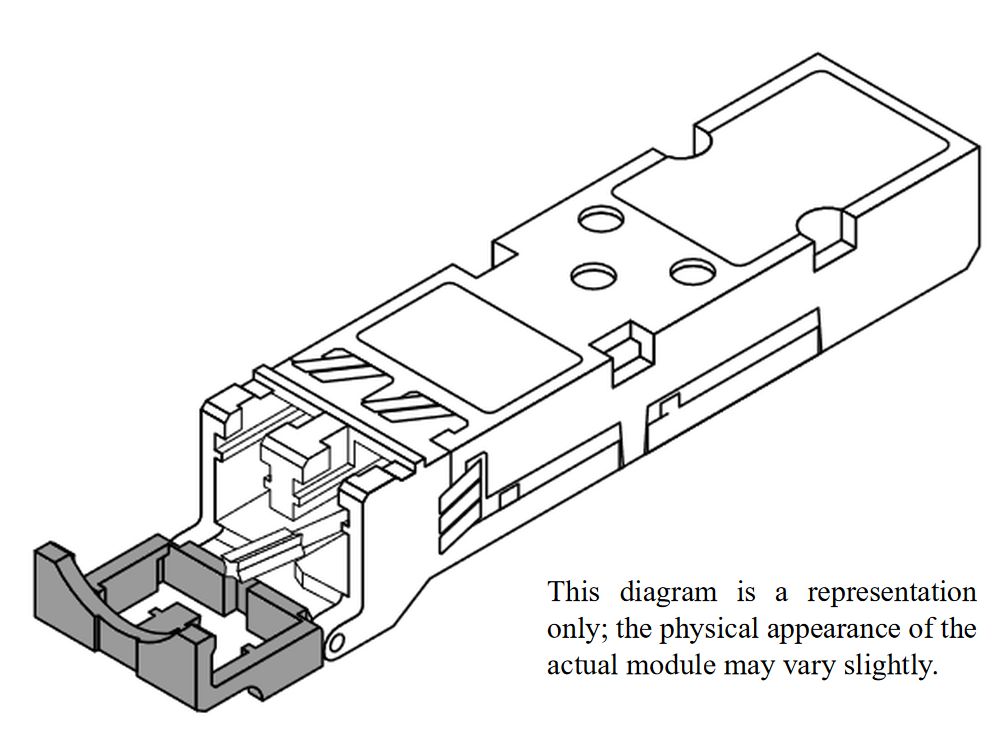 Afbeelding 1-port 1000BASE-EX Small Form-Factor Pluggable  SFP) Optics Module, Single Mode F