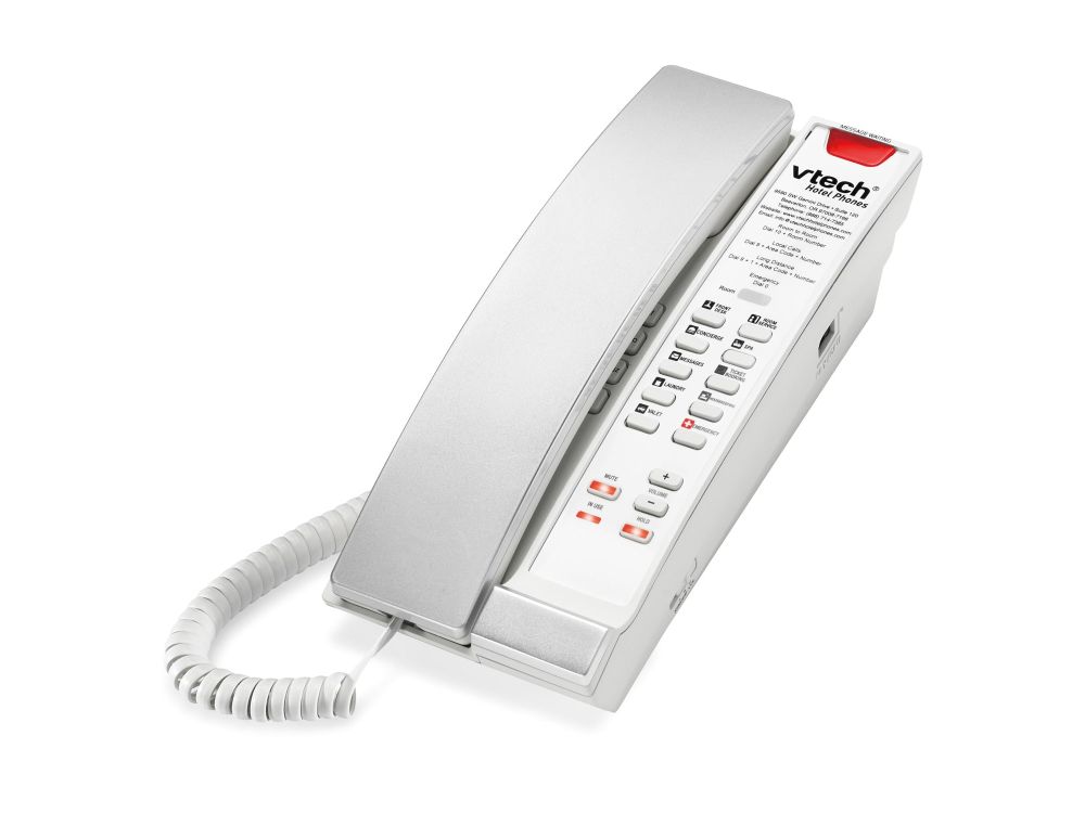 Afbeelding A2211 Silver & Pearl (5 Keys) 1-Line Analog Petite Phone, 5 programmable keys