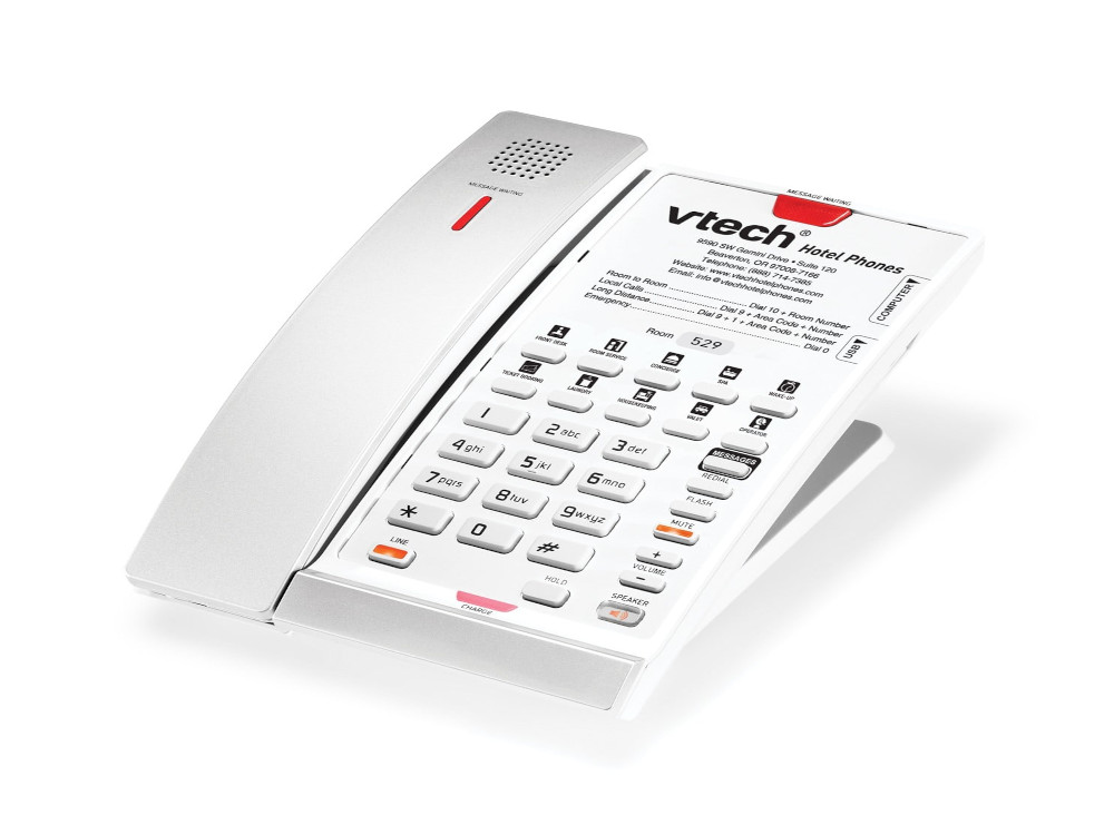 Afbeelding CTM-S2411-X Silver & Pearl (10 Keys) SIP Cordless Hotel Telephone, 10 programmable Keys