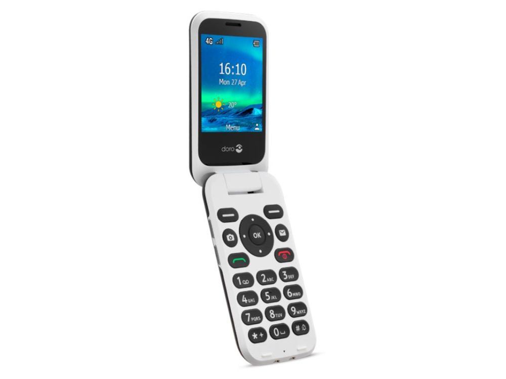 Afbeelding Doro - 4G Simple Flip Phone (Black-White)