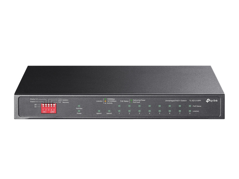 Afbeelding 10-Port Gigabit Desktop Switch with 6-Port PoE+ and 2-Port PoE++