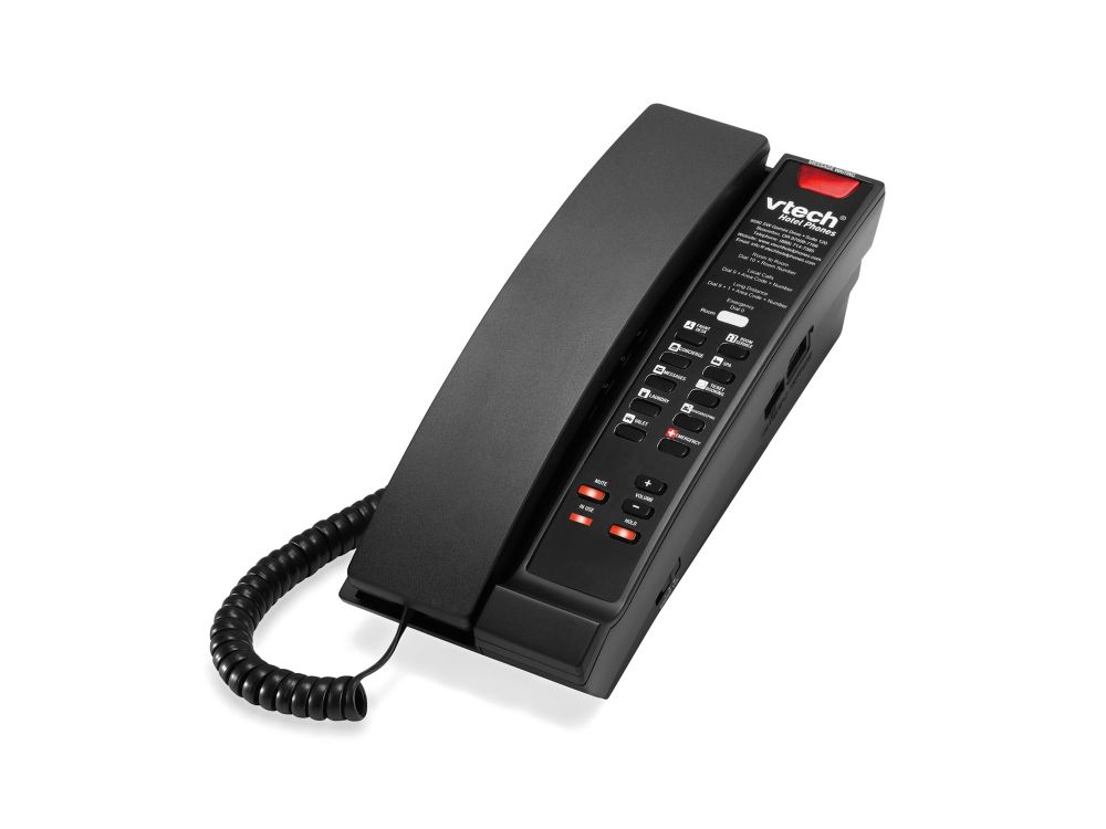 Afbeelding S2211-SPK Matte Black (10 Keys) Speaker 1-Line SIP Petite Hotel Telephone, 10 Programmable
