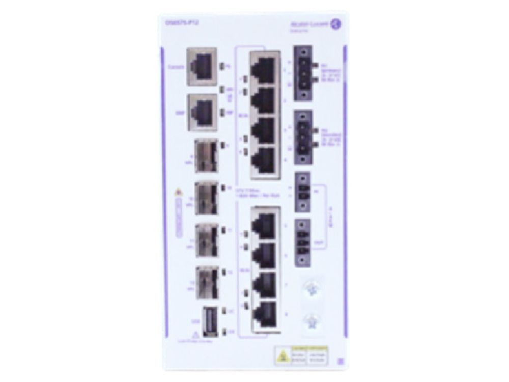 Afbeelding Hardened GigE fan-less DIN switch. 8x10/100/1000 B RJ-45 802.3bt PoE, 4x100/1000 BaseX SFP+