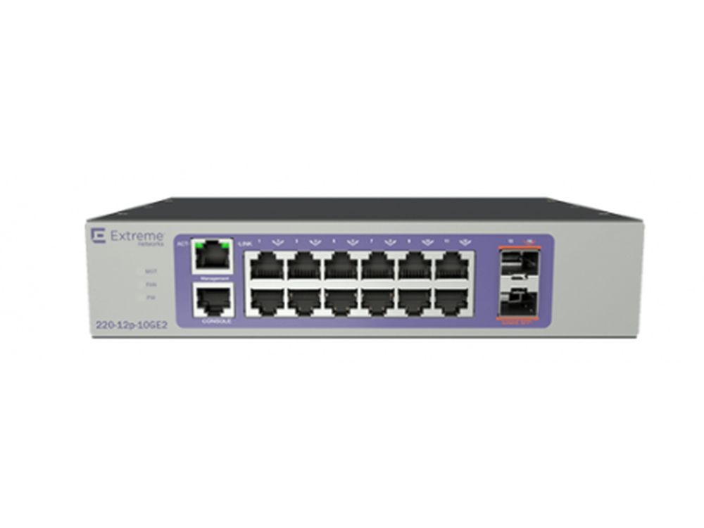 Afbeelding 220-Series 12 port 10/100/1000BASE-T PoE+ 220-12p-10GE2