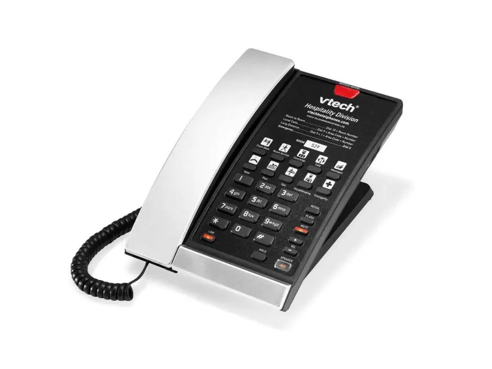 Afbeelding S2210-X Silver & Black (5 Keys) 1-Line SIP Corded Hotel Phone, 5 Programmable Keys