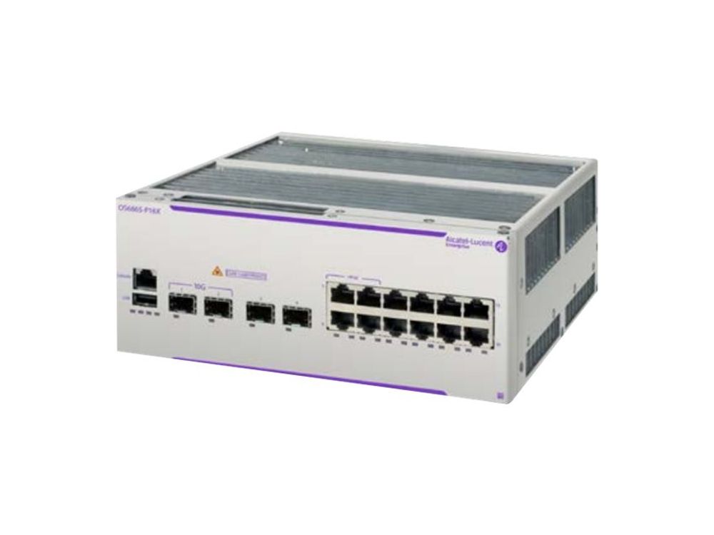 Afbeelding OS6865-P16X Hardened Gigabit Ethernet L3 chassis 12 RJ45 10/100/1000 BaseT PoE+