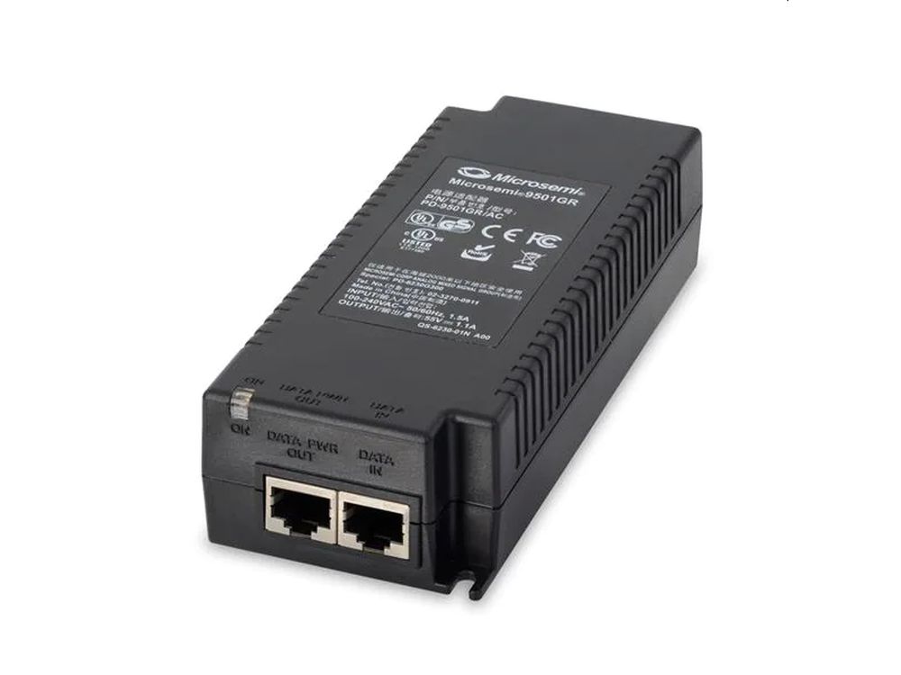 Afbeelding 1-Port IEEE 802.3at 4-pair PoE Midspan. Port spe ed 10/100/1000M PoE power 60W. N