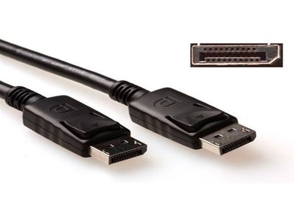 Afbeelding ACT 3 meter DisplayPort kabel male - male power pin 20 aangesloten