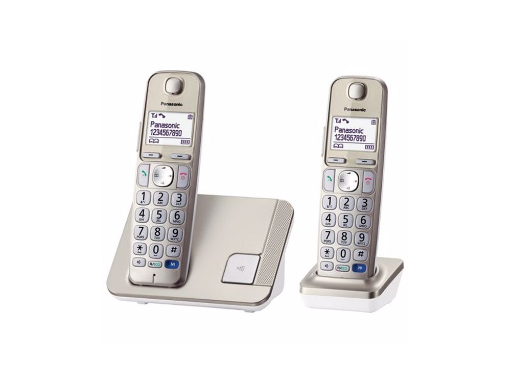 Afbeelding Dect 1 basistation + 2 handset, 150 namen & nrs, handsfree, verlicht display & toets, Nacht modus