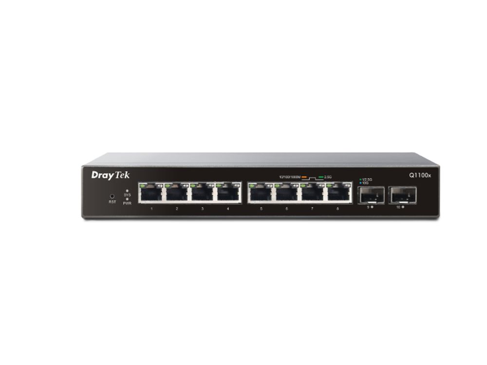 Afbeelding VigorSwitch Q1100x 8 2,5 Gigabit poorten + 2 SFP+ (10 Gigabit) poorten