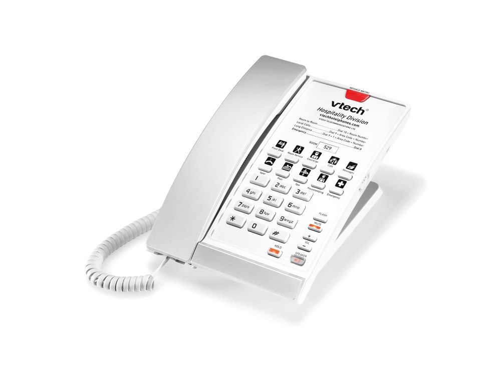 Afbeelding A2210 Silver & Pearl (5 keys) 1-Line Analog Corded Phone, 5 programmable keys