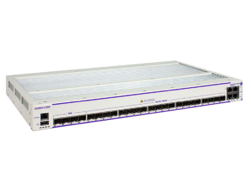 Afbeelding OS6865-U28X Hardened Gigabit Ethernet L3 1RU cha ssis.20 100/1000 BaseX SFP, 4 SF