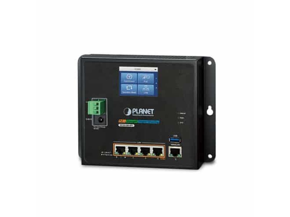 Afbeelding IP30 Industrial Wall-mount Gigabit Router with 4-Port 802.3at PoE+ and LCD Touch Screen