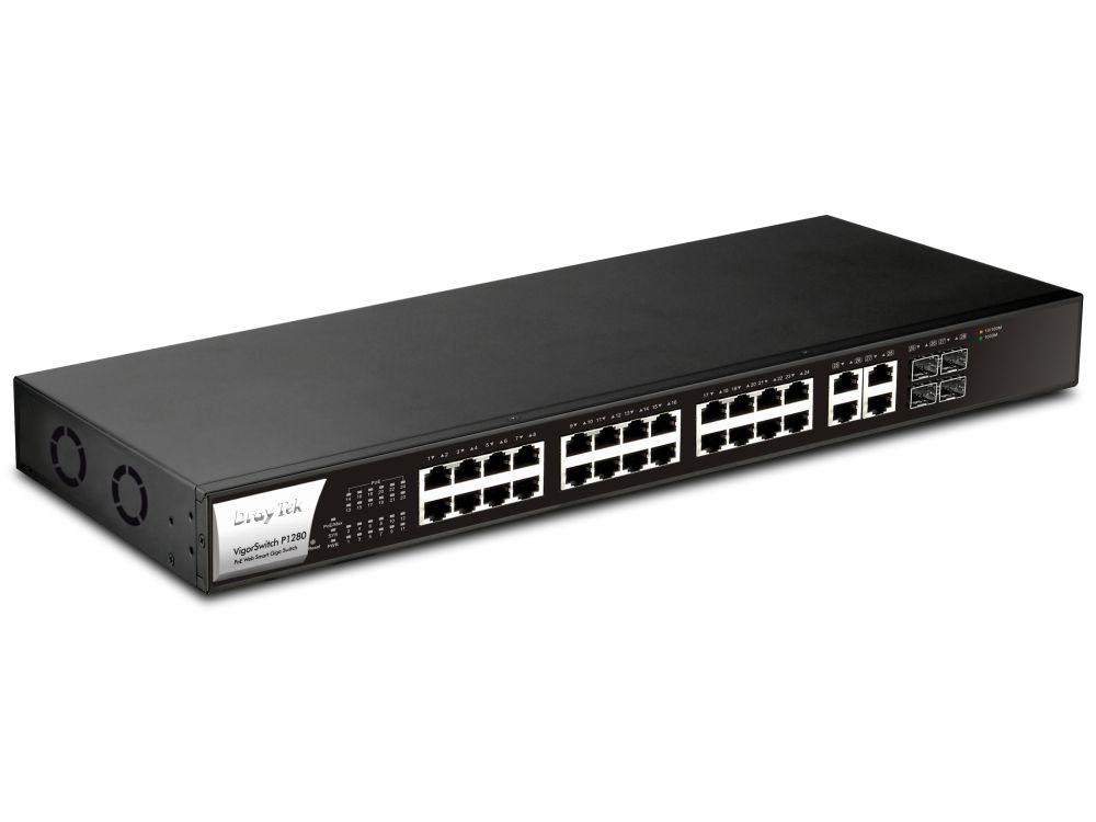 Afbeelding VigorSwitch G1282 24 poorts Gigabit + 4 SFP Combo poorten