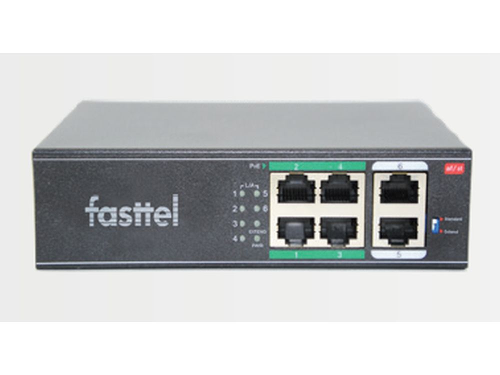 Afbeelding PoE Switch 1xin en 4xPOE uit